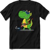 Dino Kinder T-Shirt Jongens / Meisjes  -  Leuk Dinosaurus Cadeau Shirt - grappige Spreuken, Zinnen en Teksten. Maat 122/128