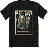 Mountainbike Trails | TSK Studio Mountainbike kleding Sport T-Shirt | Grijs | Heren / Dames | Perfect MTB Verjaardag Cadeau Shirt Maat M