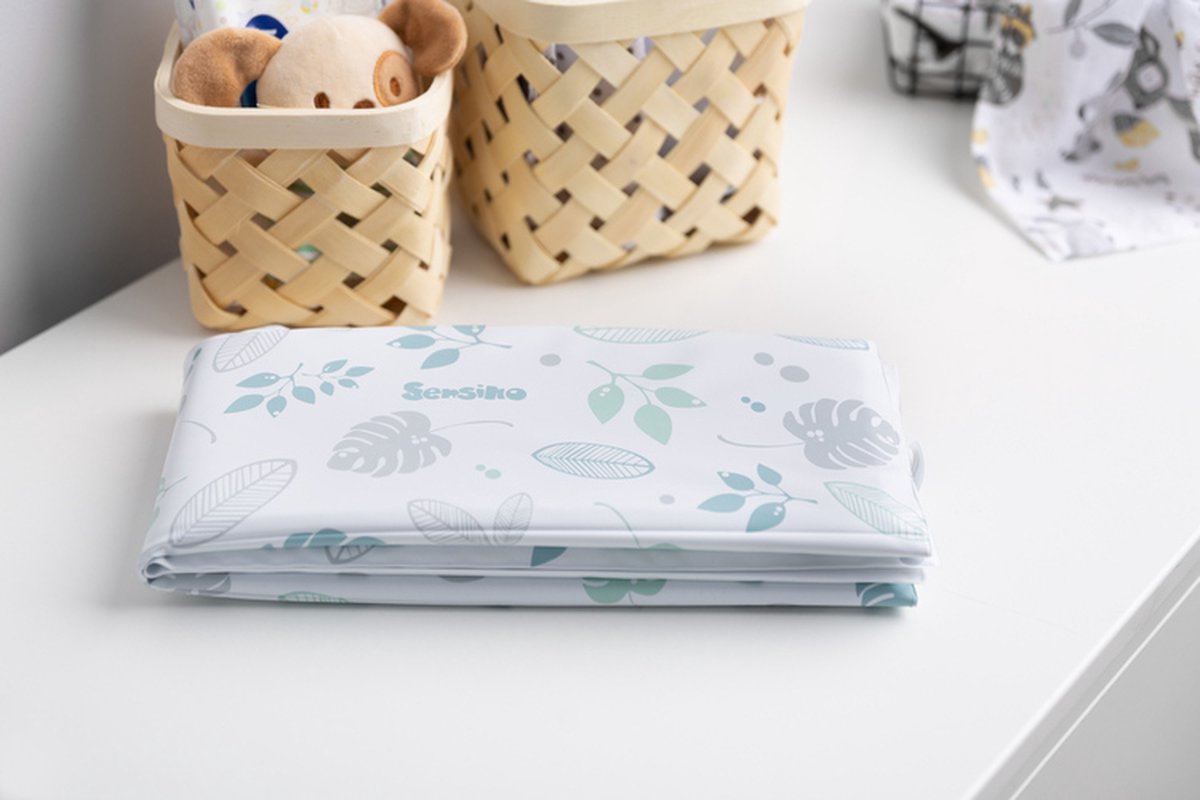 Sensillo - Toeristische Mat / Verschoningsmatje - Aankleedkussen - Bloemenblauw