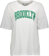 Noisy may T-shirt Nmida S/s Print T-shirt 27020636 White/brooklyn Dames Maat - S