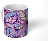 Mok - Koffiemok - Bloemen - Lijn - Design - Mokken - 350 ML - Beker - Koffiemokken - Theemok