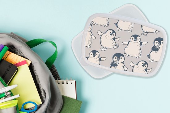 Boîte à pain Wit - Boîte à lunch - Boîte à pain - Motifs - Pingouin - Glace - 18x12x6 cm - Adultes - Cadeau Sinterklaas - Distribution de cadeaux pour enfants - Chaussures cadeaux Sinterklaas