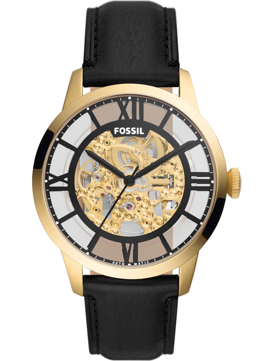 Fossil Townsman ME3210 Horloge - Leer - Zwart - Ø 44 mm
