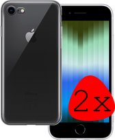 Hoes voor iPhone SE 2022 Hoesje Siliconen Case Siliconen Hoes - Hoes voor iPhone SE 2022 Hoes Cover - Transparant - 2 Stuks
