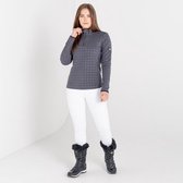 De Dare2B Savvy Luxe Fleece - wintersportpully - dames - halve rits - ruitweving - Grijs