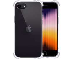 Hoesje - Geschikt voor Apple iPhone SE (2022) - Sterk & Shockproof - Siliconen Shock Case - Hoes Cover - Telefoonhoes - Transparant