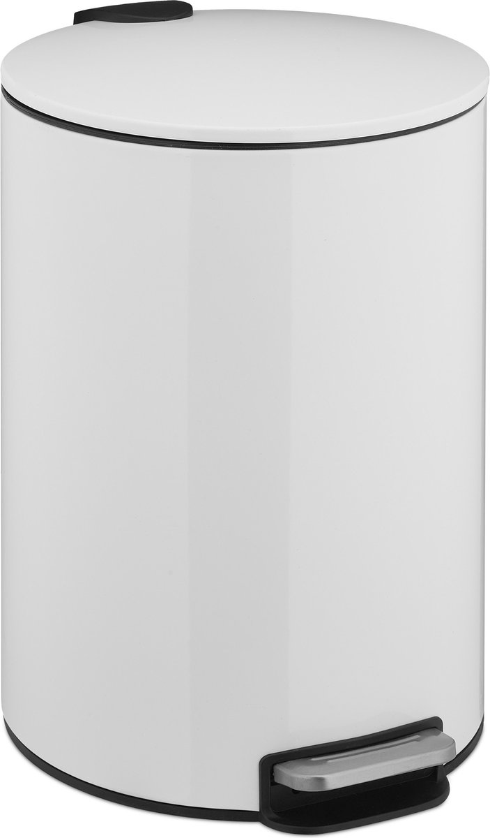 pedaalemmer 12 l - softclose deksel - binnenemmer - badkamer prullenbak - keuken - wit
