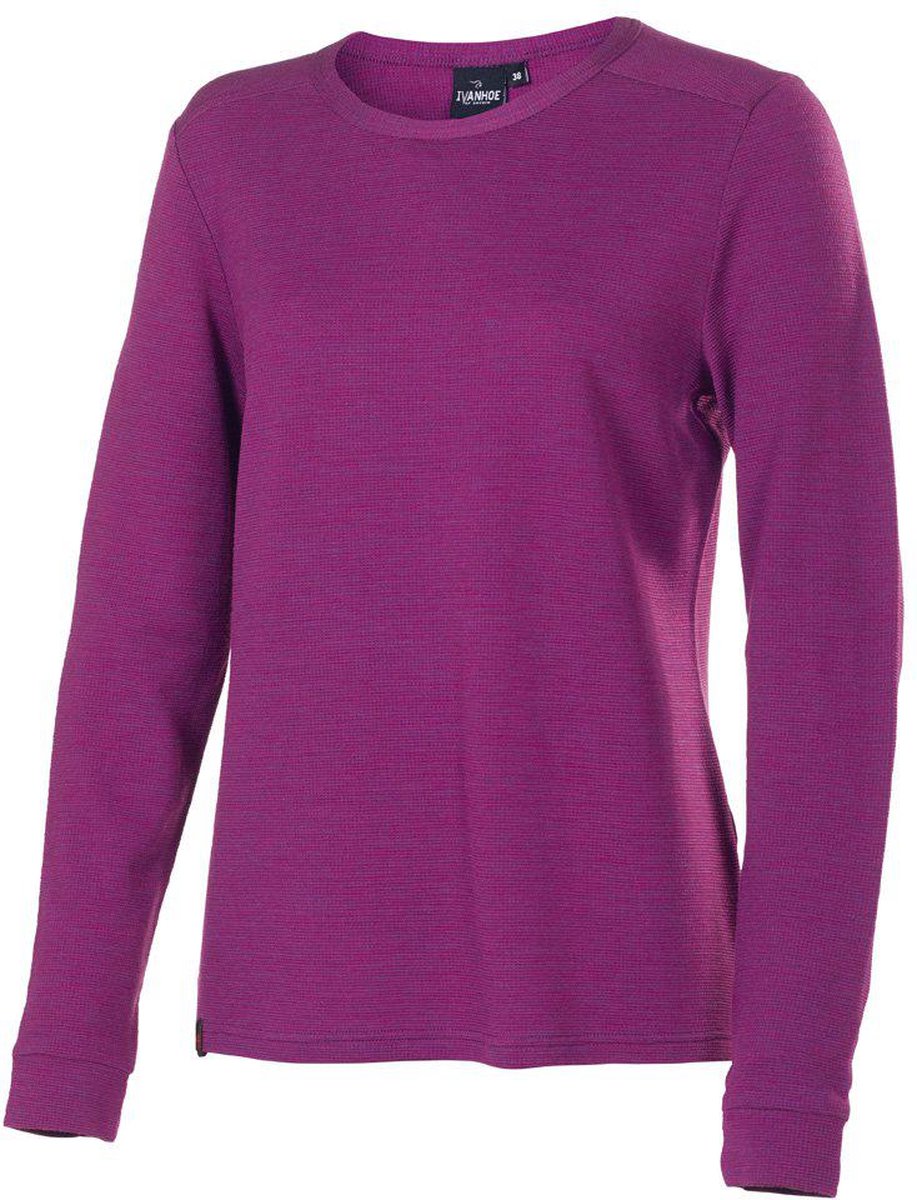 Ivanhoe trui lange mouwen shirt Thea voor dames van merino wol - Paars