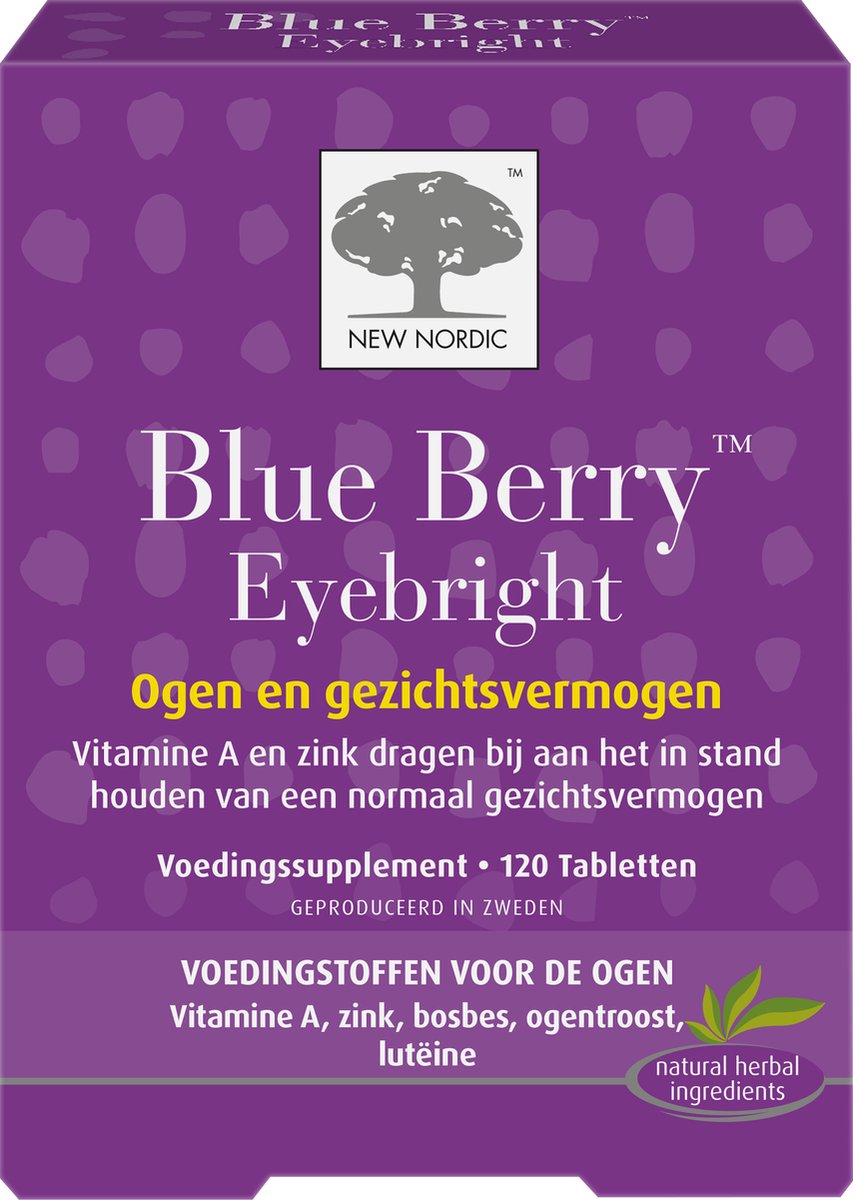 Goedkoopste New Nordic Blue Berry Eyebright maxi - Ogen, gezichtsvermogen en hersenen - Voedingssupplement - 120 tabletten