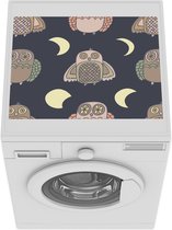 Wasmachine beschermer mat - Uil - Patronen - Maan - Breedte 55 cm x hoogte 45 cm