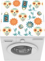 Wasmachine beschermer mat - Patronen - Skull - Bloemen - Breedte 60 cm x hoogte 60 cm