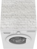 Wasmachine beschermer mat - Muur - Natuursteen - Wit - Patroon - Breedte 60 cm x hoogte 60 cm