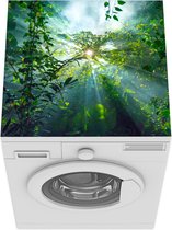 Wasmachine beschermer mat - De zon schijnend door de bossen van een regenwoud in Maleisië - Breedte 60 cm x hoogte 60 cm