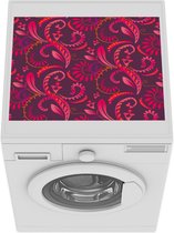 Wasmachine beschermer mat - Bladeren - Roze - Patronen - Breedte 55 cm x hoogte 45 cm