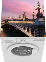 Wasmachine beschermer mat - Pont de Alexandre in Parijs bij zonsondergang - Breedte 60 cm x hoogte 60 cm