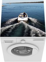 Wasmachine beschermer mat - Motorboot - Golven - Zee - Breedte 60 cm x hoogte 60 cm