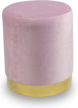 Glamour velours poef met gouden basis voor de woonkamer UC3013P roze