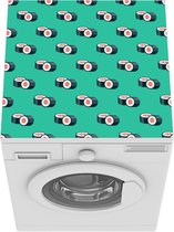 Wasmachine beschermer mat - Sushi illustratie op effen achtergrond - Breedte 60 cm x hoogte 60 cm
