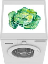 Wasmachine beschermer mat - Aquarel - Witte kool - Groenten - Breedte 55 cm x hoogte 45 cm