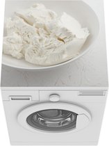 Wasmachine beschermer mat - Mascarpone kaas in een witte kom - Breedte 60 cm x hoogte 60 cm