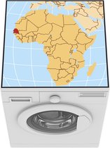 Wasmachine beschermer mat - Illustratie van een kaart van Afrika met Senegal in het rood - Breedte 60 cm x hoogte 60 cm