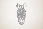 Line Art - Zebra - S - 60x29cm - Wit - geometrische wanddecoratie