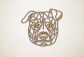 Line Art - Hond - Staffordshire Bull Terrier - S - 45x49cm - Eiken - geometrische wanddecoratie