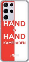 6F hoesje - geschikt voor Samsung Galaxy S21 Ultra -  Transparant TPU Case - Feyenoord - Hand in hand, kameraden #ffffff