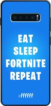 6F hoesje - geschikt voor Samsung Galaxy S10 Plus -  TPU Case - Fortnite - Eat Sleep Fortnite Repeat #ffffff