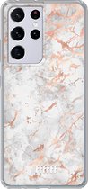 6F hoesje - geschikt voor Samsung Galaxy S21 Ultra -  Transparant TPU Case - Peachy Marble #ffffff