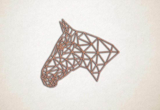 Line Art - Paard 3 - M - 60x70cm - Multiplex - geometrische wanddecoratie