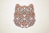 Line Art - Hond - Husky - XS - 27x25cm - Multiplex - geometrische wanddecoratie