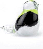 Kristalglazen 3d Mini Vogel Urn Zwart-wit-lime (0.03 Liter) (gratis Sluitplaatje) Geschikt Voor Dieren As En Mensen As Dieren Urn Mens Urn Gedenkglas