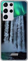 6F hoesje - geschikt voor Samsung Galaxy S21 Ultra -  Transparant TPU Case - Waterfall Polar Lights #ffffff