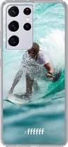 6F hoesje - geschikt voor Samsung Galaxy S21 Ultra -  Transparant TPU Case - Boy Surfing #ffffff