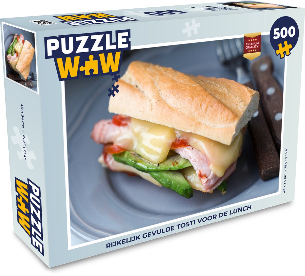 Puzzel Rijkelijk gevulde tosti voor de lunch - Legpuzzel - Puzzel 500  stukjes | bol.com