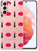 Telefoon Hoesje Samsung Galaxy S21 Silicone Hoesje Doorzichtig Lipstick Kiss
