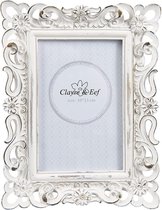 Cadre photo | 17 * 2 * 22 cm / 10 * 15 cm | Blanc | Polyrésine / verre | Rectangulaire | Boucles | Clayre & Eef | 2F0499