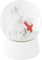 Clayre & Eef Sneeuwbol Ijsbeer Ø 7*8 cm Wit Polyresin / Glas Rond