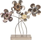 Clayre & Eef Decoratie Bloemen 5Y3466 44*11*43 cm Koperkleurig Ijzer Decoratief Figuur Decoratieve Accessoires Woonaccessoires