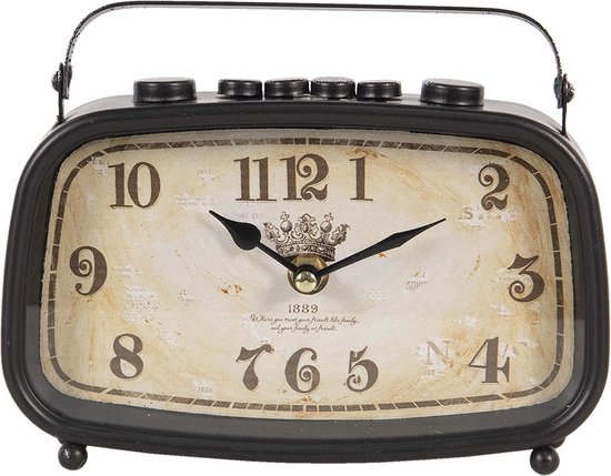 Horloge de table 20 * 5 * 15 cm / 1 * AA Brown | 6KL0634 | Clayre & Eef