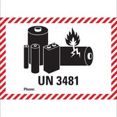 Sticker Lithium-Ion UN3481 zeewaterbestendig 100 x 70 mm