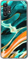 6F hoesje - geschikt voor Samsung Galaxy A32 5G -  Transparant TPU Case - Fresh Waves #ffffff