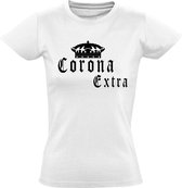 Corona extra Dames t-shirt | virus |bier | viruswaanzin | vaccinatie | cadeau | Wit