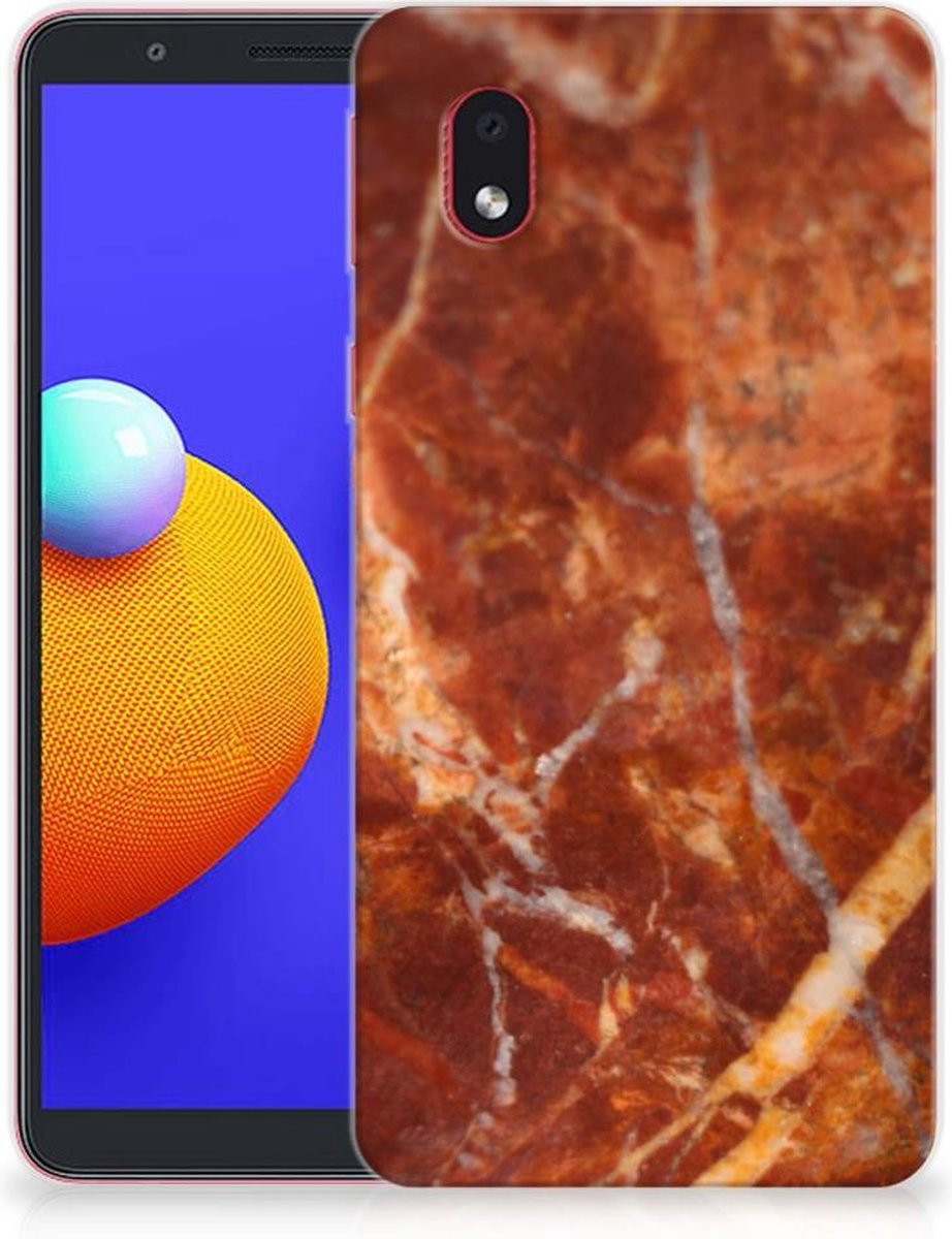 Samsung Galaxy A01 Core TPU Siliconen Hoesje Marmer Bruin