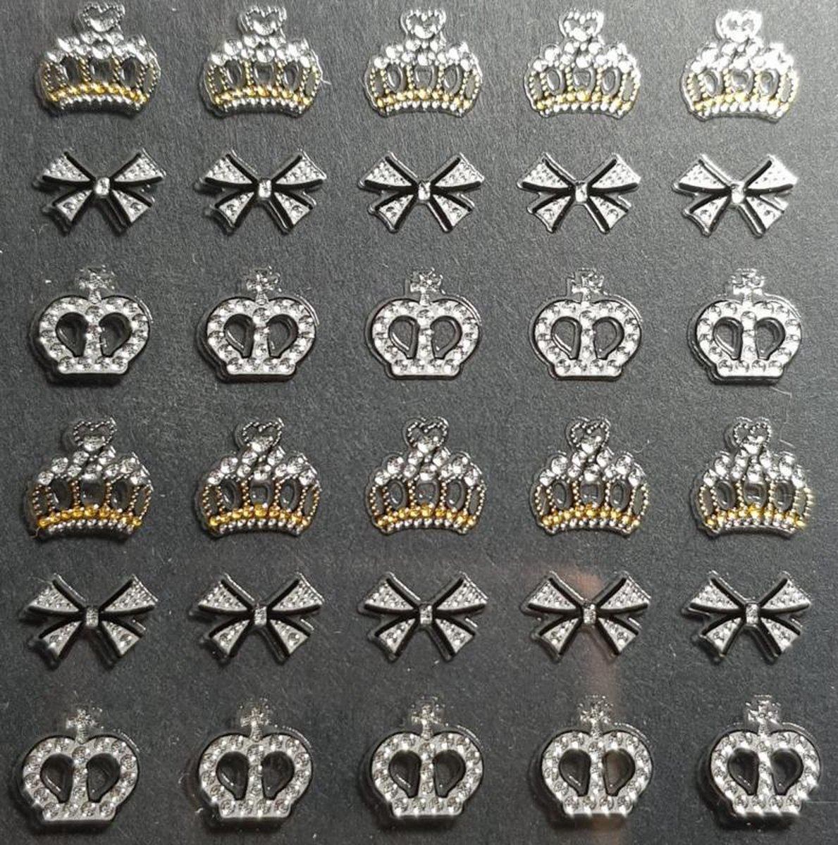 Goedkoopste Nail Art Stickers - Nagel Stickers - Korneliya 3D Nail Jewels - NJ11 Crown Jewels