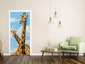Luxe Deursticker Giraffe - bruin - Sticky Decoration - deurposter - decoratie - woonaccesoires - op maat voor jouw deur
