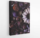 Top view on a purple floral pattern of dried flowers. Nature background concept - Modern Art Canvas -Vertical -596583440 - 115*75 Vertical
