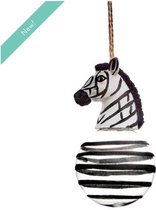 Zebra Kerstbal - Leuke Kersthanger Figuurtjes- Kersthanger Dieren  - Zwart/Wit - Glas-  11cm