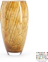 Design vaas Oval - Fidrio DESERT - glas, mondgeblazen bloemenvaas - hoogte 30 cm
